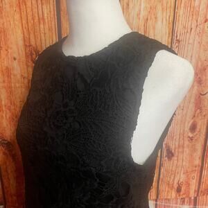 The Sang black lace dress size Medium sleeveless lined back zipper